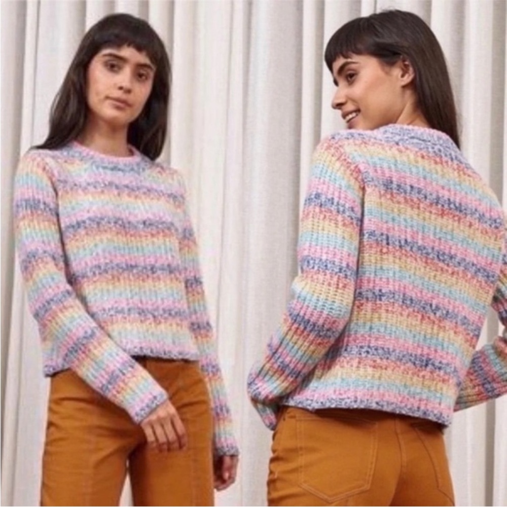 La Ligne Pastel Multicolor Stripe Knit Sweater Cherie